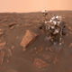 A self-portrait by NASA’s Curiosity rover, taken on June 15, 2018. Check out the dusty horizon line, and the lower-than-usual lighting.